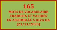 LISTE DES 165 MOTS TRADUITS ET VALIDÉS À HIVA OA (21/11/2025)