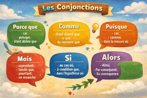 CONJONCTIONS ET EXEMPLES D&rsquo;EMPLOI
